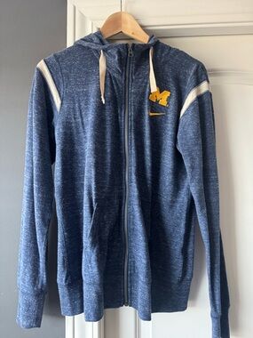 Nike Navy Full-Zip Hoodie with Yellow University Emblem